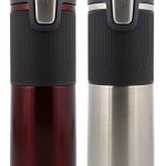 Contigo AUTOSEAL Vacuum Insulated, Stainless Steel Travel Mug, 2 Pack - Keeps Drinks Hot and Cold, Autoseal Button Prevents Spills - No-Slip Comfort Grip - Spiced Wine/ Stainless Steel - 16 Ounces
